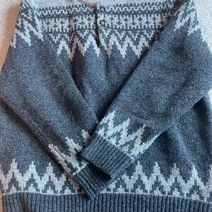 L.L. Bean Charcoal and Cream Crewneck Sweater